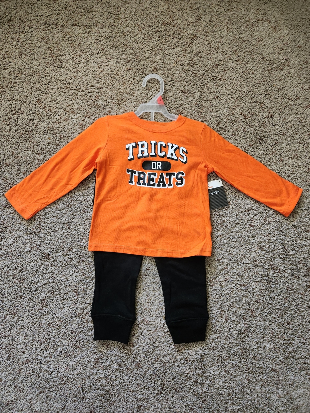Orange And Black 'Tricks or Treats' Matching Set For Kids Size 2T